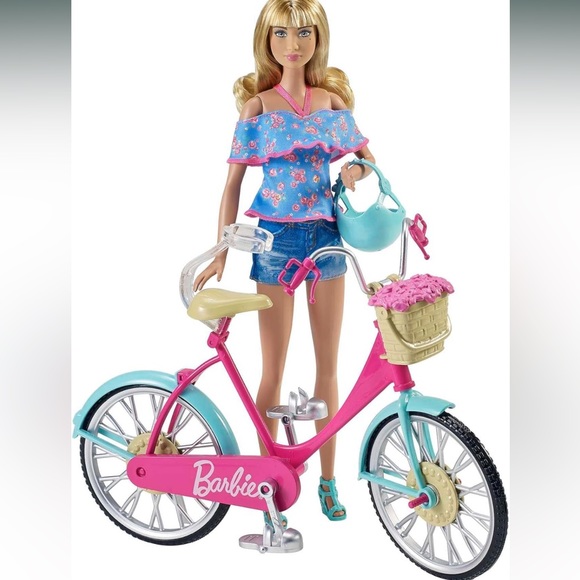 Barbie Bicycle with Basket of Flowers - Picture 5 of 10